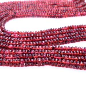 AAA Mozambique Garnet smooth rondelle beads, 4-5.5mm Garnet rondelle beads strand, 21 inch Garnet faceted beads, Natural Garnet beads