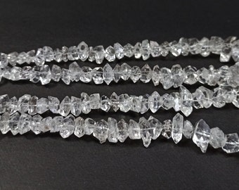 Herkimer Clear White Diamond Quartz Nuggets,11-13 mm Herkimer Diamond rough beads,16 inch Herkimer diamond uneven beads