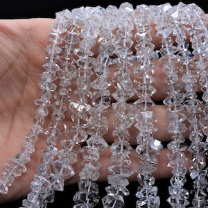Natural Black & White Herkimer Diamond Nuggets Beads Herkimer Rough Stone Herkimer Diamond Beads Herkimer Diamonds Drilled gemstone beads