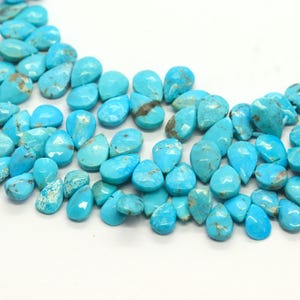 AAA Arizona Turquoise faceted pear shape Beads Sleeping Turquoise faceted Beads Natural Turquoise briolette Beads Turquoise wholesale beads