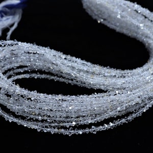 Perles de diamant Herkimer, Perles de quartz Herkimer Diamond, Pépites de diamant Herkimer 16 pouces, Perles de diamant brutes, Perles Herkimer transparentes
