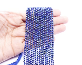 Lapis Lazuli faceted rondelle beads 3-3.5mm Lapis Lazuli rondelle beads 13" full strand Lapis Lazuli beads Lapis Lazuli wholesale beads
