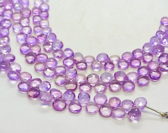 Pink Amethyst faceted heart shape beads Natural Amethyst gemstone Pink Amethyst faceted beads Amethyst wholesale beads Amethyst briolettes