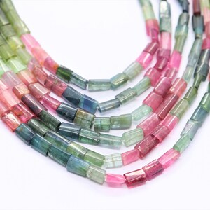 16 inch Tourmaline smooth beads Tourmaline beads strand AAA Multi Tourmaline smooth chicklate 5x8 mm multi Tourmaline gemstone