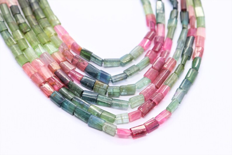 16 inch Tourmaline smooth beads Tourmaline beads strand AAA Multi Tourmaline smooth chicklate 5x8 mm multi Tourmaline gemstone