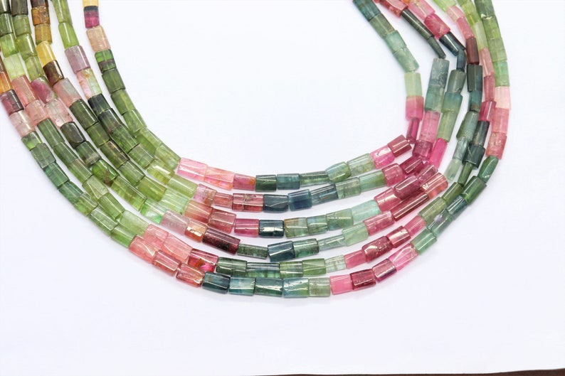 16 inch Tourmaline smooth beads Tourmaline beads strand AAA Multi Tourmaline smooth chicklate 5x8 mm multi Tourmaline gemstone