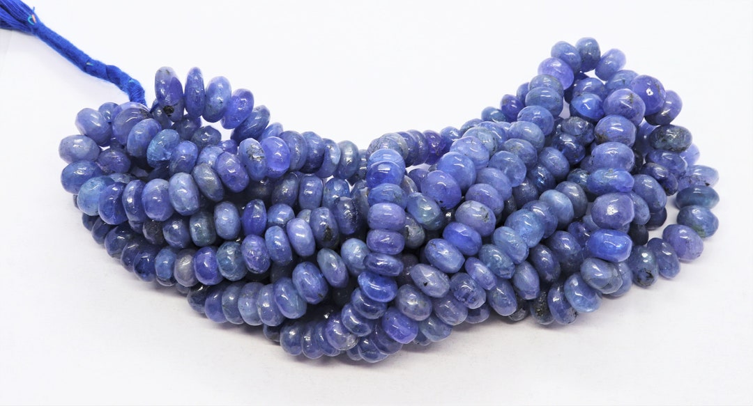 Tanzanite Smooth Rondelle 3.2tcw AAA Beads | 6 to5x4mm | Blue | 2 Beads