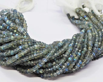 Labradoryt fasetowane koraliki rondelle 5 mm Labradoryt koraliki rondelle Blue Flash Koraliki z kamieni szlachetnych Labradoryt Materiały do wyrobu biżuterii