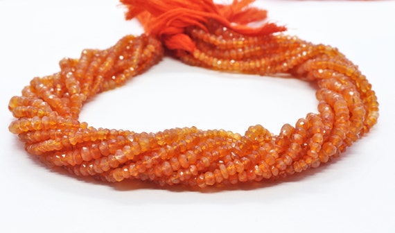 カーネリアン ファセット ロンデル ビーズ カーネリアン ロンデル