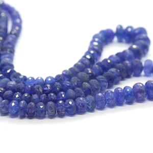 Cuentas redondas facetadas de tanzanita natural AAA+, de 6 a 10 mm, de tanzanita azul, para collares y joyas.