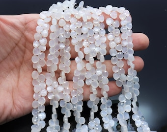 White Moonstone faceted heart shape beads 6mm Moonstone heart briolette Natural White Moonstone faceted gemstone beads Wholesale price beads
