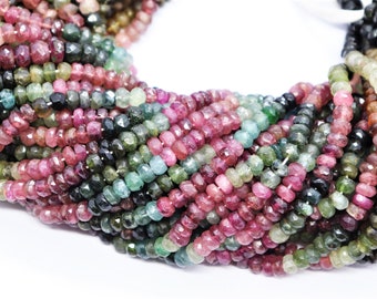 Eminent Jewel Perline Rondelle Di Tormalina Multicolore 4-5mm – Filo Lungo 35cm Per Creazione Gioielli