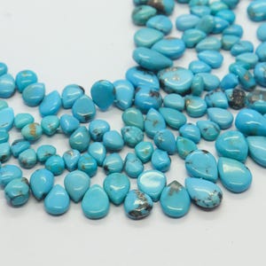 AAA Arizona Turquoise smooth pear briolette gemstone Arizona Turquoise plain beads Natural Turquoise beads Turquoise pear shape beads