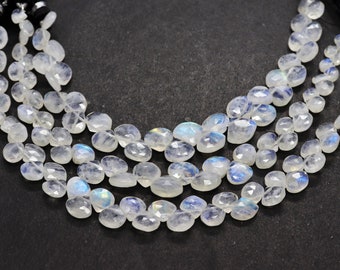 Flashy Rainbow Moonstone faceted heart beads Moonstone heart shape beads Rainbow Moonstone briolette Natural Moonstone side cut heart beads