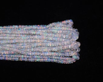AAA + Äthiopische Opal Glatte Rondelle Perlen 100% natürlicher Opal Äthiopische Opal Perlen Welo Opal Perle Opal Großhandel Perlen 3-5 mm Feueropal Perlen