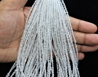 Herkimer Clear White Diamond Quartz Nuggets, 3-3,5 mm Herkimer diamantrå pärla 16 tum Herkimer diamant centrumborrade dubbelterminerade ebads