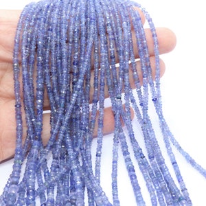 Cuentas redondas facetadas de tanzanita AAA, cuentas de tanzanita de 3-3,5 mm Cuentas redondas de tanzanita Cuentas al por mayor para joyería Tira de cuentas de tanzanita