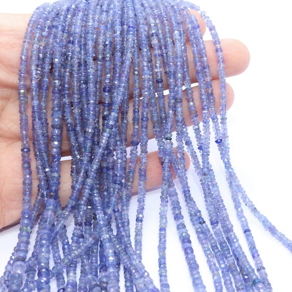 AAA Tanzanite Faceted Rondelle Beads, 3-3.5 mm Tanzanite beads Tanzanite rondelle beads Wholesale Beads For Jewelry Tanzanite beads strand