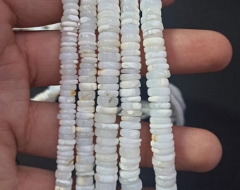 White Opal heishi tyre shape beads 5.5-6mm White Opal plain beads White Opal beads strand White Opal washer beads Opal heishi beads