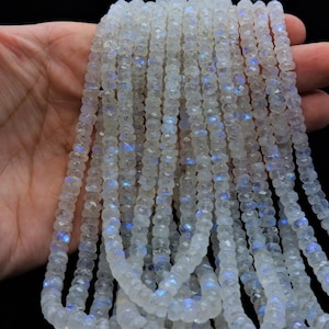 AAA quality Rainbow moonstone faceted rondelle beads, Moonstone rondelle beads  Flashy Moonstone rondelle bead 4-6mm Rainbow Moonstone beads