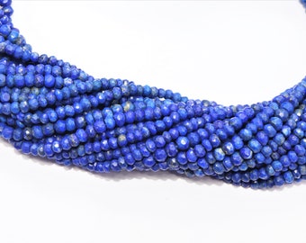 Perle Percée En Lapis Lazuli - Rondelle Facettée 5mm - 13x10mm - Qualité 455