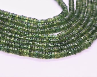 AAA Green Apatite smooth heishi tyre shape beads, Natural Green Apatite washer beads, Green Apatite heishi washer, Apatite tyre shape beads
