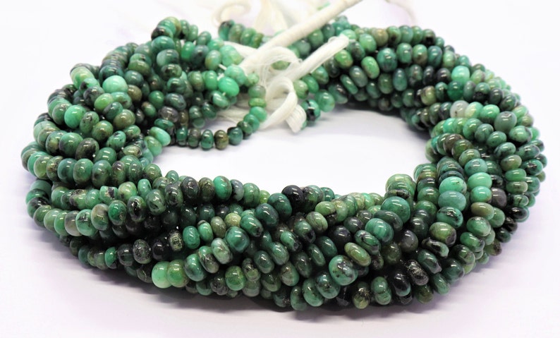 Emerald rondelle beads Emerald beads strand Natural Emerald beads Emerald plain beads Emerald smooth rondelle shape beads Emerald beads