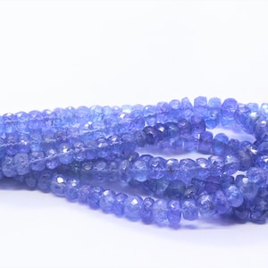 Cuentas redondas facetadas de tanzanita natural AAA+, cuentas de tanzanita de 4-6 mm para hacer joyas, collares, cuentas de tanzanita azul, cuentas al por mayor
