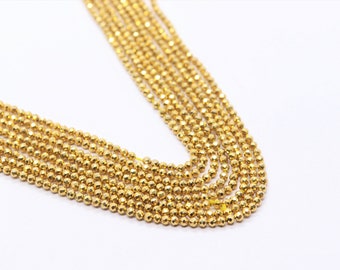 5 Strand Golden Coated Pyrite faceted rondelle beads Natural Pyrite micro faceted beads, 2mm Pyrite rondelle beads Wholeasle gemstone beads