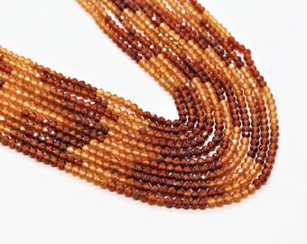 5 strand Hessonite Garnet Faceted Rondelle Beads Hessonite Garnet Beads 3mm Hessonite Garnet shaded beads Wholesale Beads for jewelry making