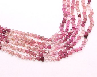 AAA Pink Tourmaline smooth triangle shape beads, Tourmaline plain beads Natural Pink Tourmaline beads for jewelry Tourmaline wholesale beads