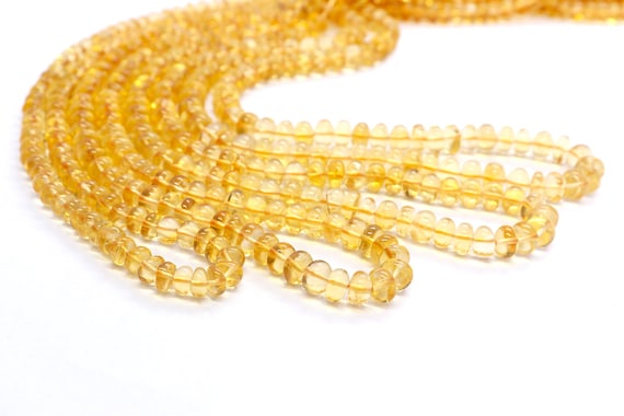 AAA Natural Citrine Smooth Rondelle Beads, Citrine Shaded smooth beads, Wholesale Gemstone Beads For Jewelry Making, Citrine wholesale beads