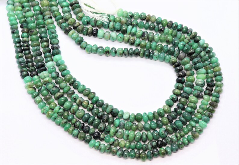 Emerald rondelle beads Emerald beads strand Natural Emerald beads Emerald plain beads Emerald smooth rondelle shape beads Emerald beads