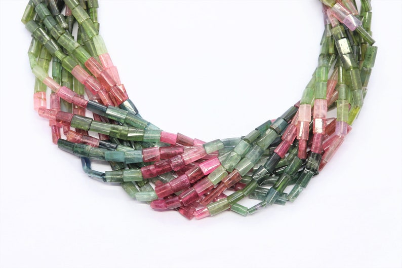 16 inch Tourmaline smooth beads Tourmaline beads strand AAA Multi Tourmaline smooth chicklate 5x8 mm multi Tourmaline gemstone