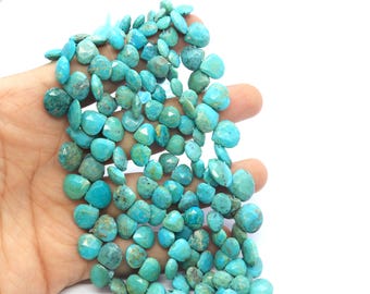 AAA Arizona Turquoise faceted heart briolette gemstone Arizona Turquoise faceted beads Natural Turquoise beads Turquoise heart shape beads