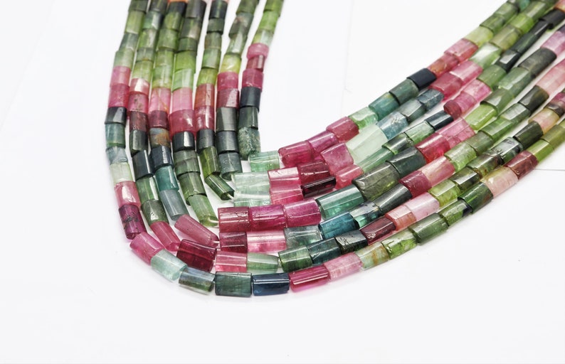16 inch Tourmaline smooth beads Tourmaline beads strand AAA Multi Tourmaline smooth chicklate 5x8 mm multi Tourmaline gemstone