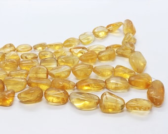 Citrine Plain Smooth Nugget Gemstone Beads High Luster Citrine tumble shape nuggets 10-14 MM Citrine free size nuggets jewelry making beads