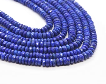 AAA quality Lapis Lazuli faceted rondelle beads Lapis gemstone beads Natural Lapis beads Lapis Lazuli rondelle beads Lapis faceted beads