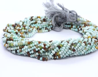 Peruvian Blue Opal Faceted Rondelle Beads, 4-4.5 mm Blue Peru Opal faceted beads Peruvian Opal beads AAA Quality wholesale beads for jewelry