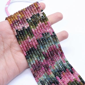 AAA Multi Tourmaline Faceted Rondelle Beads Tourmaline Beads Tourmaline Rondelle beads Wholesale Beads Tourmaline Faceted beads for jewelry
