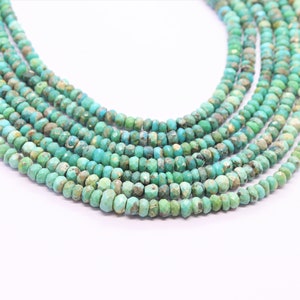 AAA Arizona Turquoise Faceted Rondelle Beads, Turquoise Faceted Beads, Turquoise Rondelle Beads,Kingman Turquoise, Arizona Turquoise Beads