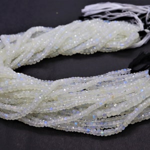 AAA Rainbow Moonstone faceted rondelle beads, Moonstone rondelle beads, Rainbow Moonstone beads strand, Moonstone faceted beads
