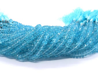 Stunning Sky Blue Topaz faceted rondelle beads, 8-8.5 mm Sky Blue Topaz rondelle beads Blue Topaz faceted beads Natural Topaz beads strands