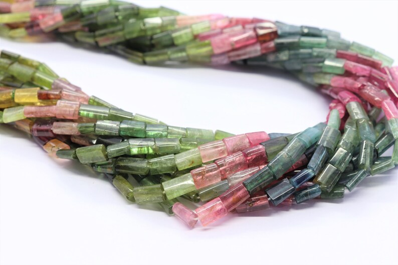 16 inch Tourmaline smooth beads Tourmaline beads strand AAA Multi Tourmaline smooth chicklate 5x8 mm multi Tourmaline gemstone