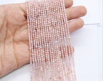 AAA Quality Pink Opal faceted rondelle beads Pink Opal rondelle beads Machine Cut Pink opal faceted beads Wholesale gemstone for jewelry