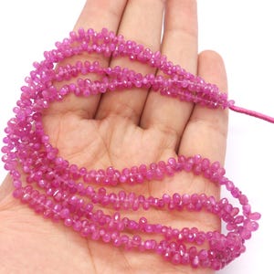Sparkling Pink Sapphire Beads, Pink Sapphire faceted drops shape beads, Sapphire drops Beads, Sapphire briolette loose Beads, AAA+ Sapphire