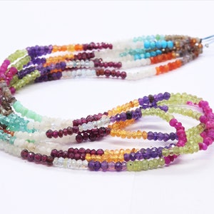AAA quality Multi Gemstone faceted rondelle beads  Semi Multi rondelle beads  Multi gemstone beads  Mix Gemstone beads  Mix Wholesale beads