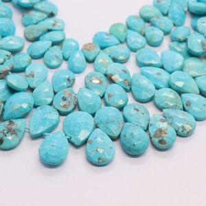 100% Natural Arizona Turquoise faceted pear shape beads Arizona Turquoise faceted beads Turquoise beads strand Turquoise wholesale beads