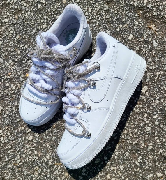 Rope Laces - Nike Air Force 1 Low '07 White Custom Made Size UK 7