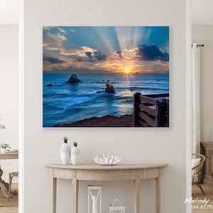 Ocean Sunset Print, Large Seascape Wall Art, Trinidad California, Nature Photography, Home Gift